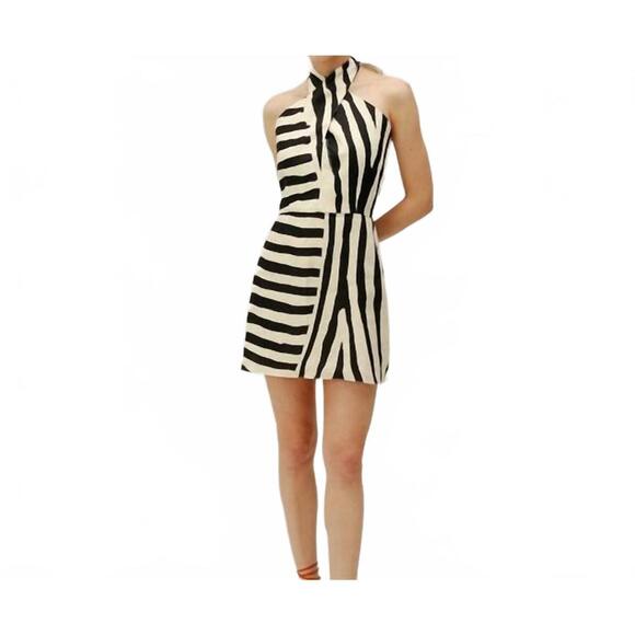 NEW CALA DE LA CRUZ zebra veneta dress in multi